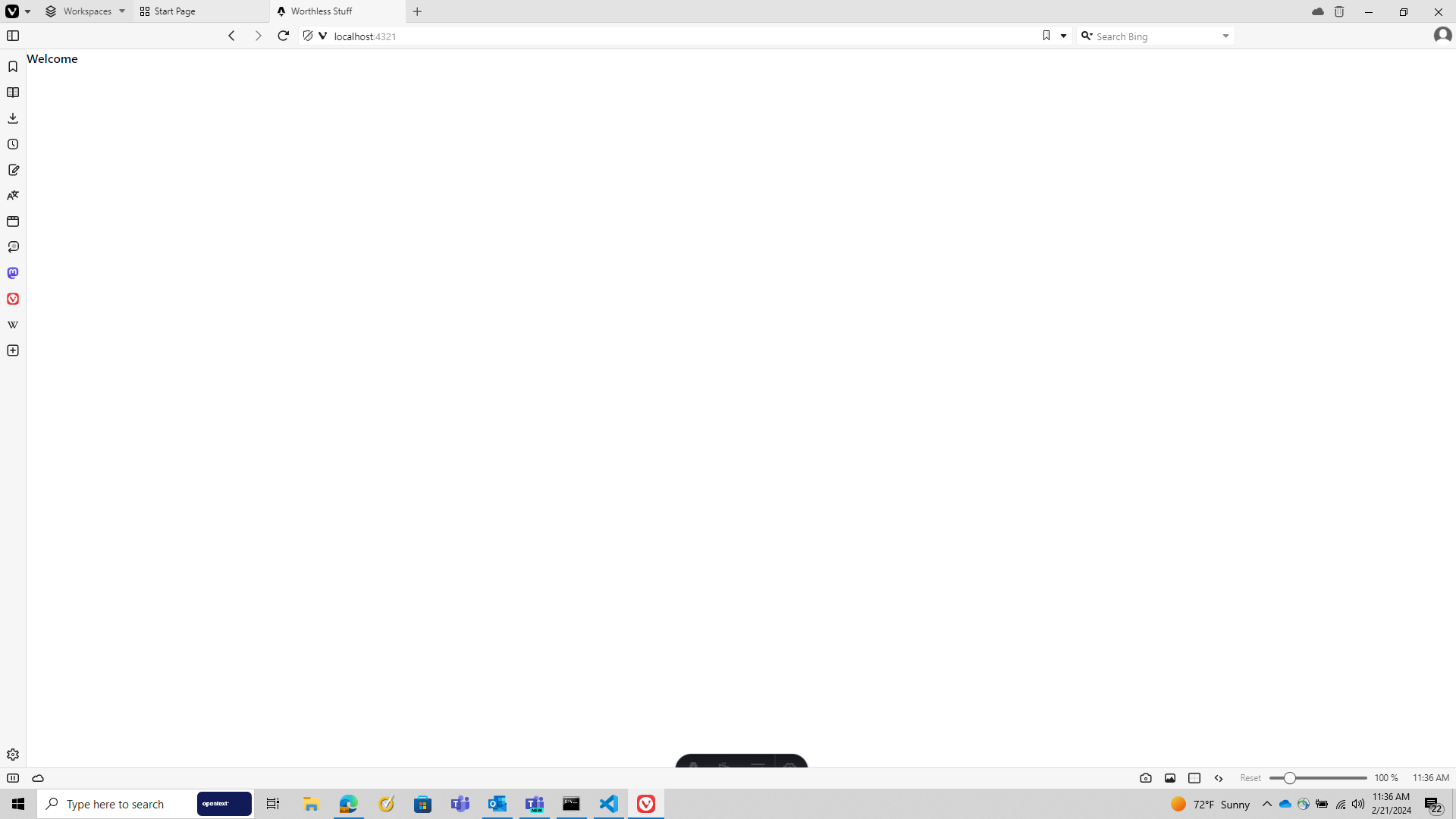 Worthless Stuff Blog hour 1 build